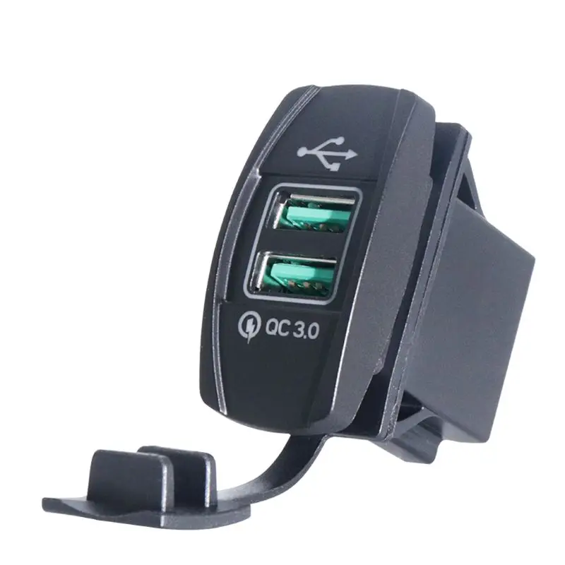 DIY двойной USB Quick Charge 3,0 светодиодный адаптер питания для 12 В/24 В для машины, лодки, мотоцикла SUV автобус грузовик морской