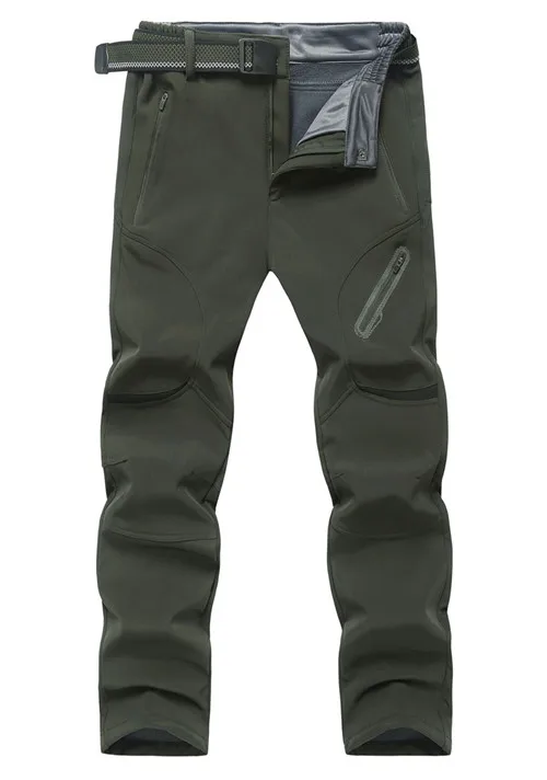 army green Брюки размера плюс 7XL 8XL 9XL мужские зимние толстые теплые флисовые брюки мужские водонепроницаемые спортивные штаны Тактические брюки Pantalones Calientes - Цвет: army green