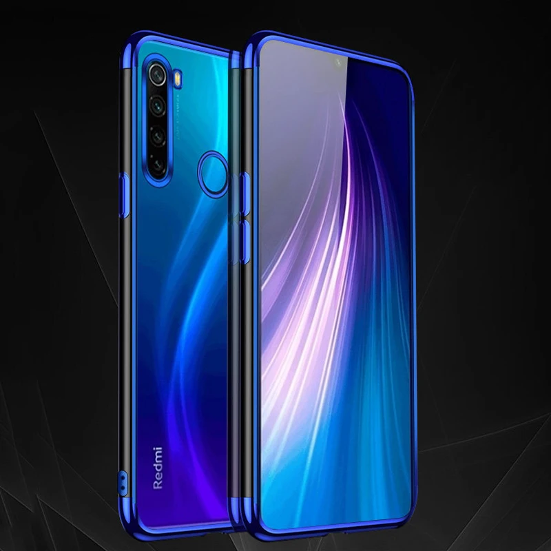 Прозрачный чехол для Xiaomi Redmi Note 8 T Note 8 чехол для редми ноут 8 нот 8 мягкий чехол из ТПУ с покрытием чехол на Redmi Note 8 T 8T 8 чехол на редми ноут 8 т нот 8т нот-8 чехол Xiomi Redmi Note-8 - Цвет: Blue Color