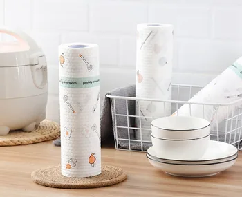 

Food Oil Absorbing Paper Pads Kitchen Roll Washable Non-Oily Disposable Cleaning Cloth Wet Dry Kitchen Towel Non Woven Napkins