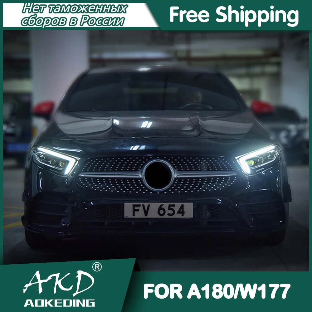 

For Benz W177 A180 Headlights 2019-2020 DRL Day Running Light LED Bi Xenon Bulb Fog Lights Car Accessory A200 A220 Head Lamp
