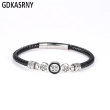 Кожаные браслеты и браслеты для мужчин, подарок, ювелирные изделия, браслеты для друзей, мужские ювелирные изделия из нержавеющей стали, серебро, Прямая поставка