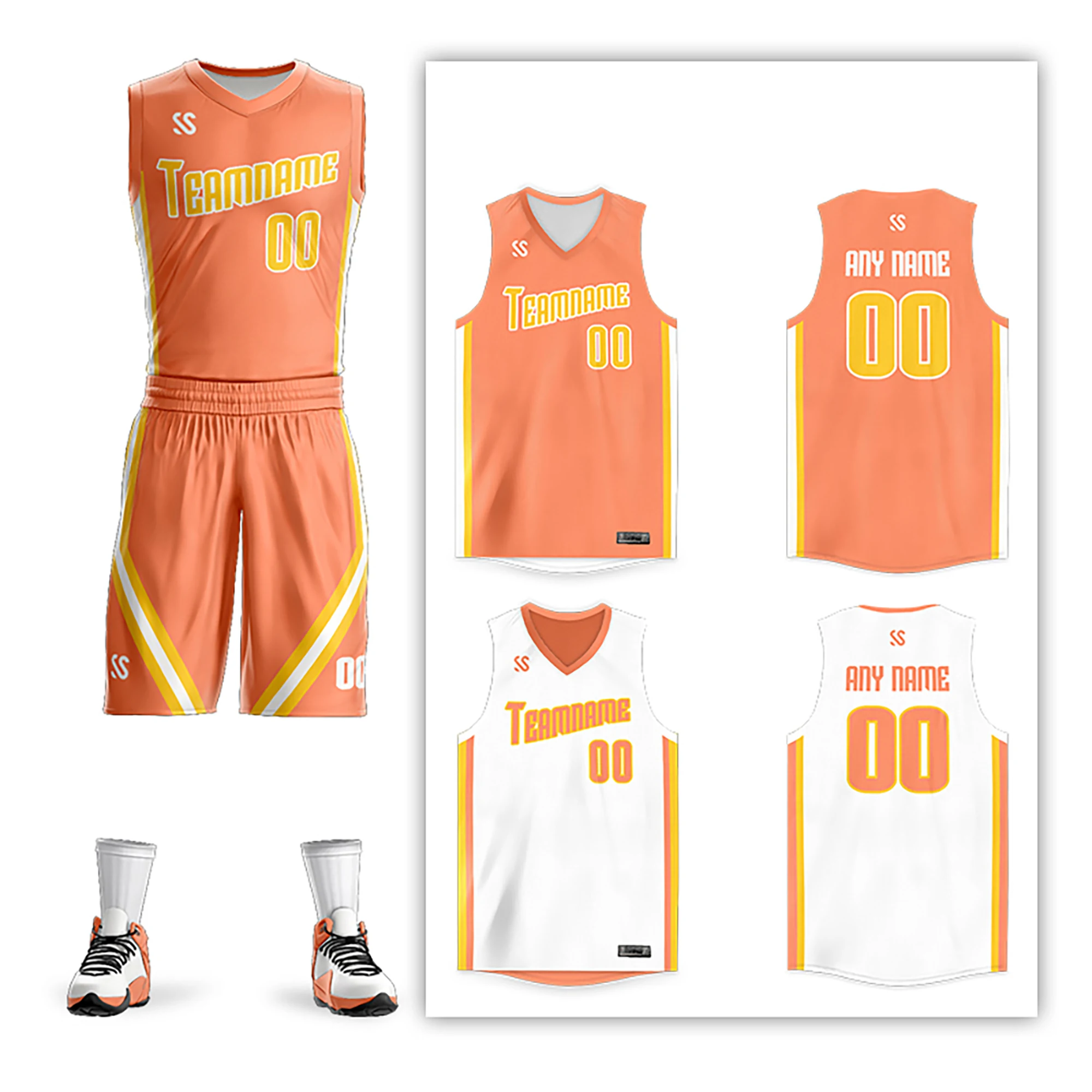 Custom Double Sided Basketball Jersey Personalise Design Printed Team