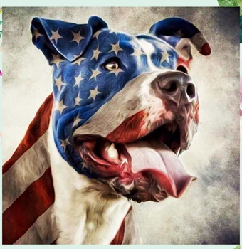 

Full Square/Round Stones American Flag English Bulldogs Diamond Embroidery 5D Diy Diamond Painting Rhinestone Picture for kids