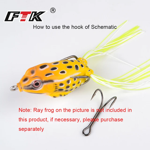 FTK 10-20pcs DIY Frog Lure Double Fishing Hook 2#4#6#1/0#2/0#