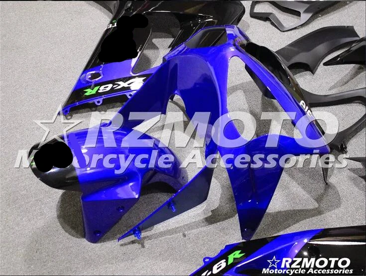Мотоциклетный обтекатель abs комплект для Kawasaki Ninja ZX6R 636 2003 2004 корпусные детали плесень синий черный Магазин № 0048
