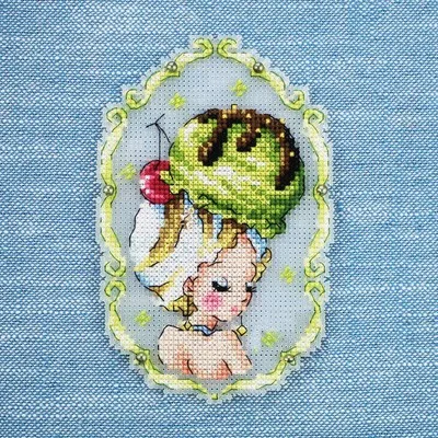 Refrigerator magnet top cream girl Cross stitch DMC set Creative Gift Handmade metal bookmark fairy tale princess series for cross stitch kit