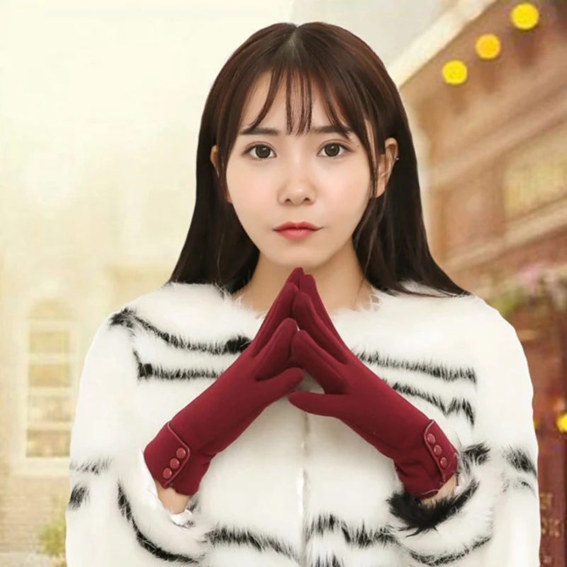 Fashion Warm Gloves For Women Touch Screen Gloves Windproof Driving Everyday Winter Gloves