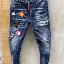 Мужские джинсы, рваные, для мужчин, обтягивающие, DSQ, джинсы, брюки, мужские джинсы, верхняя одежда, мужские брюки, T67