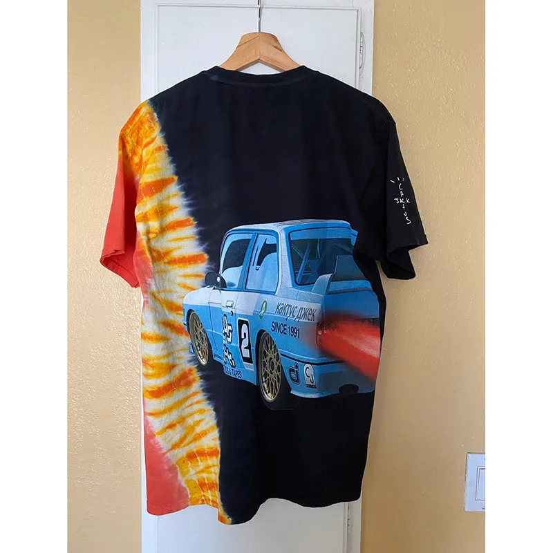 

2020ss Travis Scott Jack Boys Hotwheels Racing Tie Dye Tee Men Women Best Quality ASTROWORLD TRAVIS SCOTT T-shirts Xxxtentacion