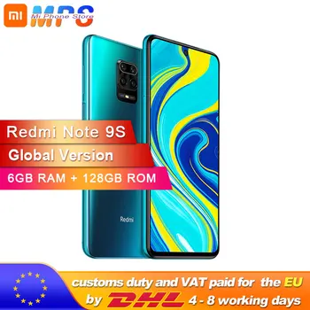 

Global Version Xiaomi Redmi Note 9S 128GB 6GB smartphone Snapdragon 720G Octa core 5020 mAh 48MP Quad Camera Note 9 S