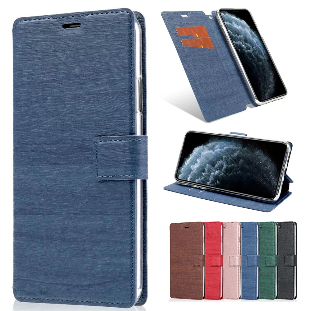 Кожаный чехол книжка с деревянным рисунком для Samsung Galaxy Note 10 9 8 Pro S10 E S9 S8 S7 S6 Plus Edge