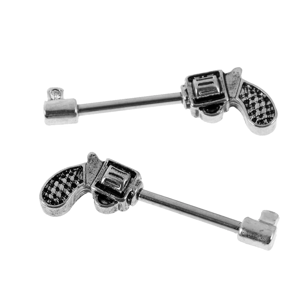 Fashion Nipple Ring Bars Rifle Shape Body Piercing Jewelry Nipple Rings