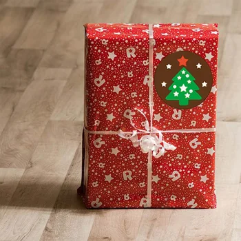 

500 Pcs/Roll Christmas Stickers Xmas Elements Sealed Sticker Xmas Gifts Box Packing Decorations BJStore
