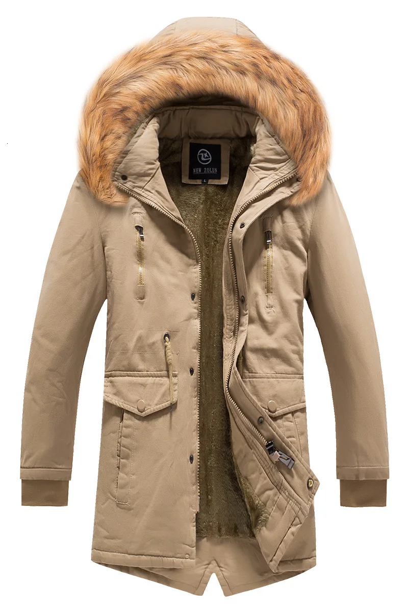 Мужские парки, Длинная зимняя куртка, новая теплая ветрозащитная Повседневная Верхняя одежда, хлопковое пальто с большими карманами, высококачественные мужские парки