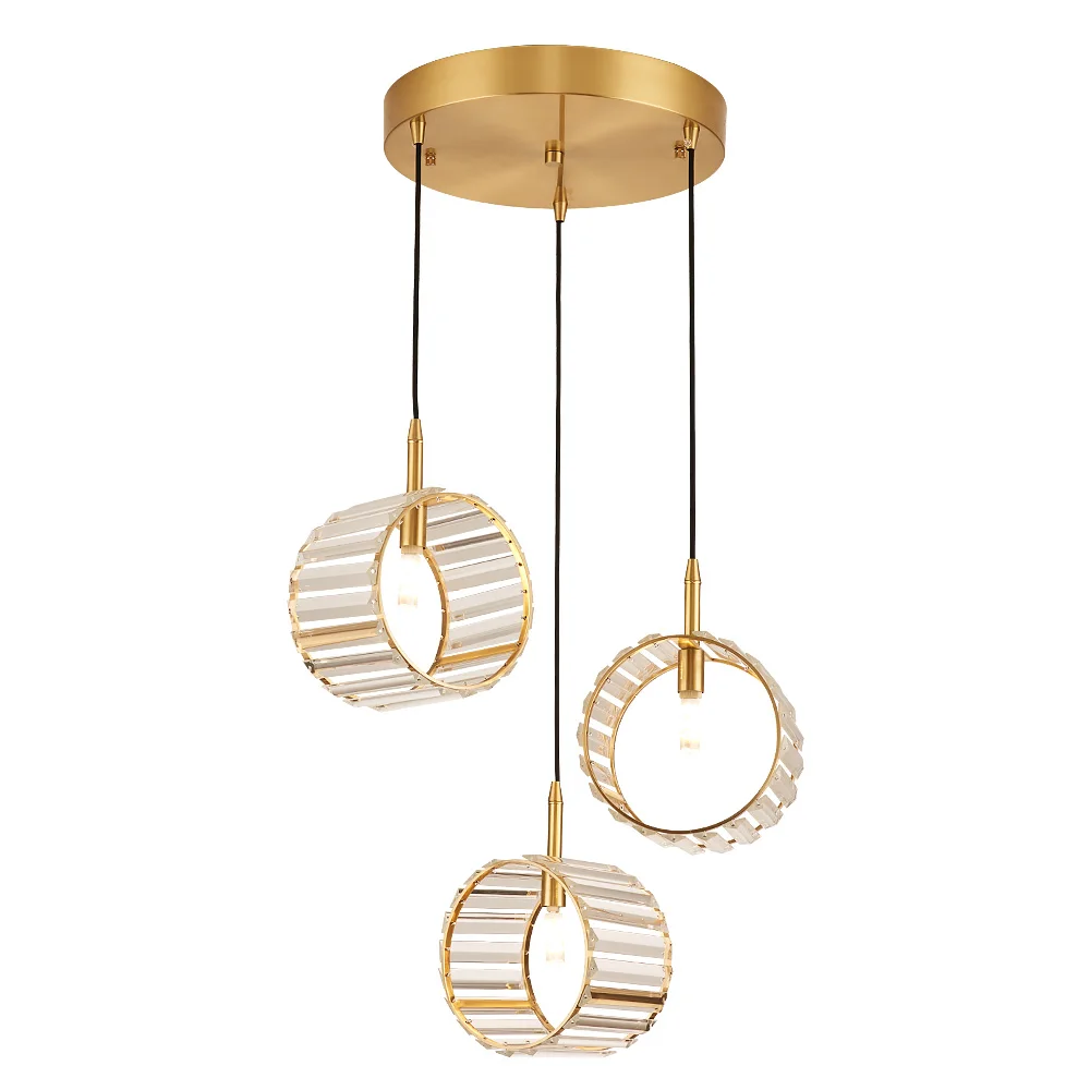 Современная Роскошная золотая маленькая круглая хрустальная люстра светильник