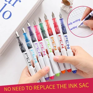 0.38/0.5mm Fountain Pen Writing Large Ink Officeschool Supplies 8 Colors 2022 Stationery Set Kawaii Gift Fashion EF F Nib 03967