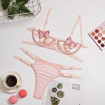 

Sexy Lingerie Women's Underwear Set See Through Brassiere Lingerie Set Sexy Lace Underwear Bra and Panty Set Wholesale