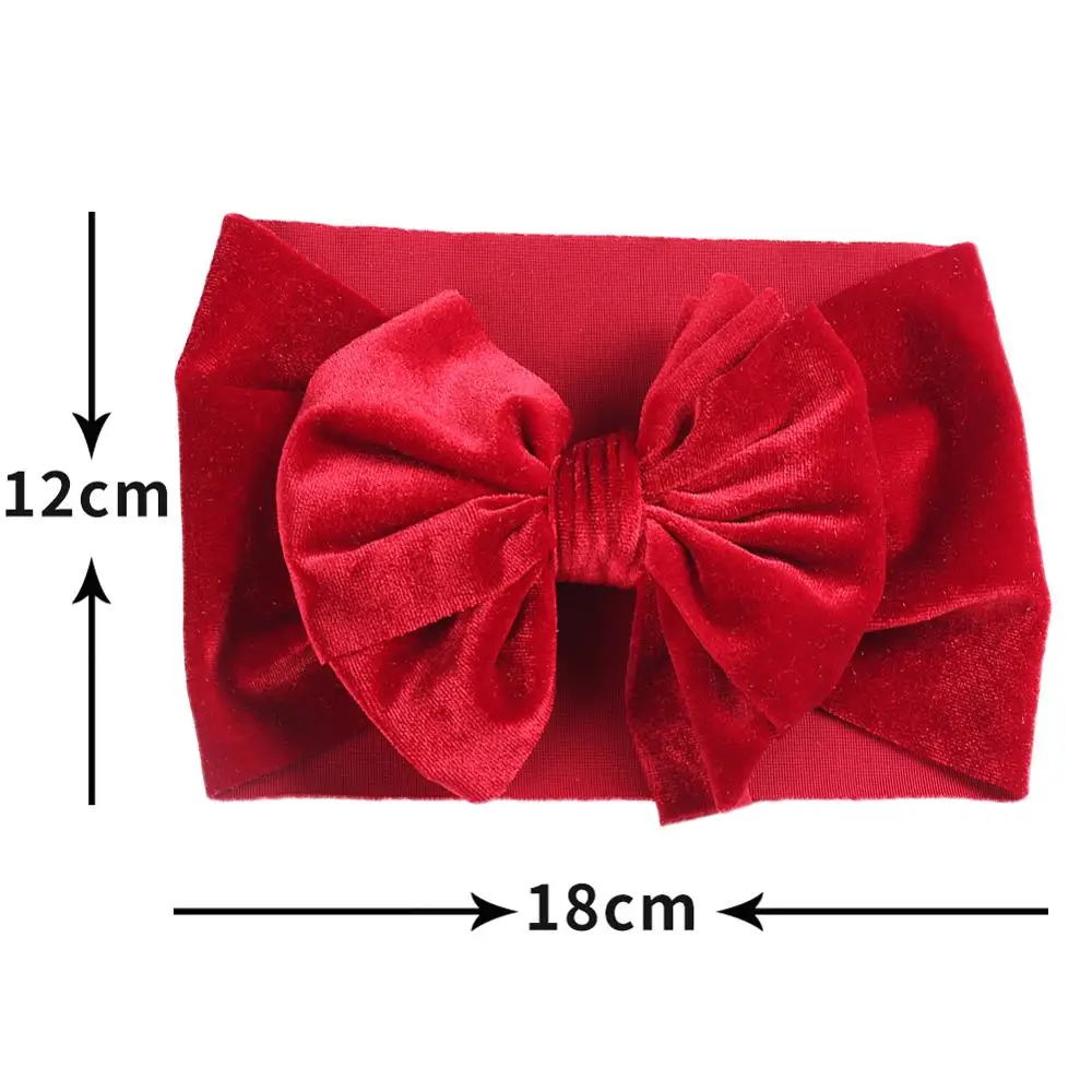 Solid Velvet Baby Bow Winter Headband