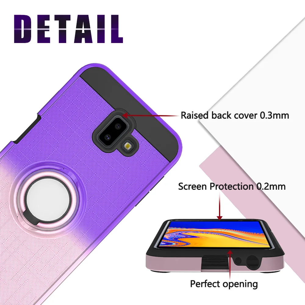 Роскошный бронированный чехол для samsung Galaxy J6 Plus чехол J6 Premium J6+ Автомобильный Магнитный чехол s чехол с держателем-кольцом для пальца J4 Plus Coque