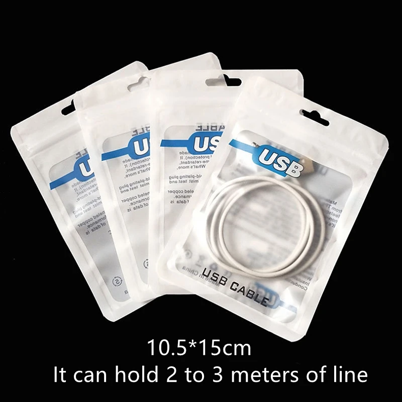 100Pcs 10*15cm Mobile Phone Case Accessories Plastic Package zipper Bag pouch for iphone 6 5S/4S USB Electronics ADAPTER CABLES 6
