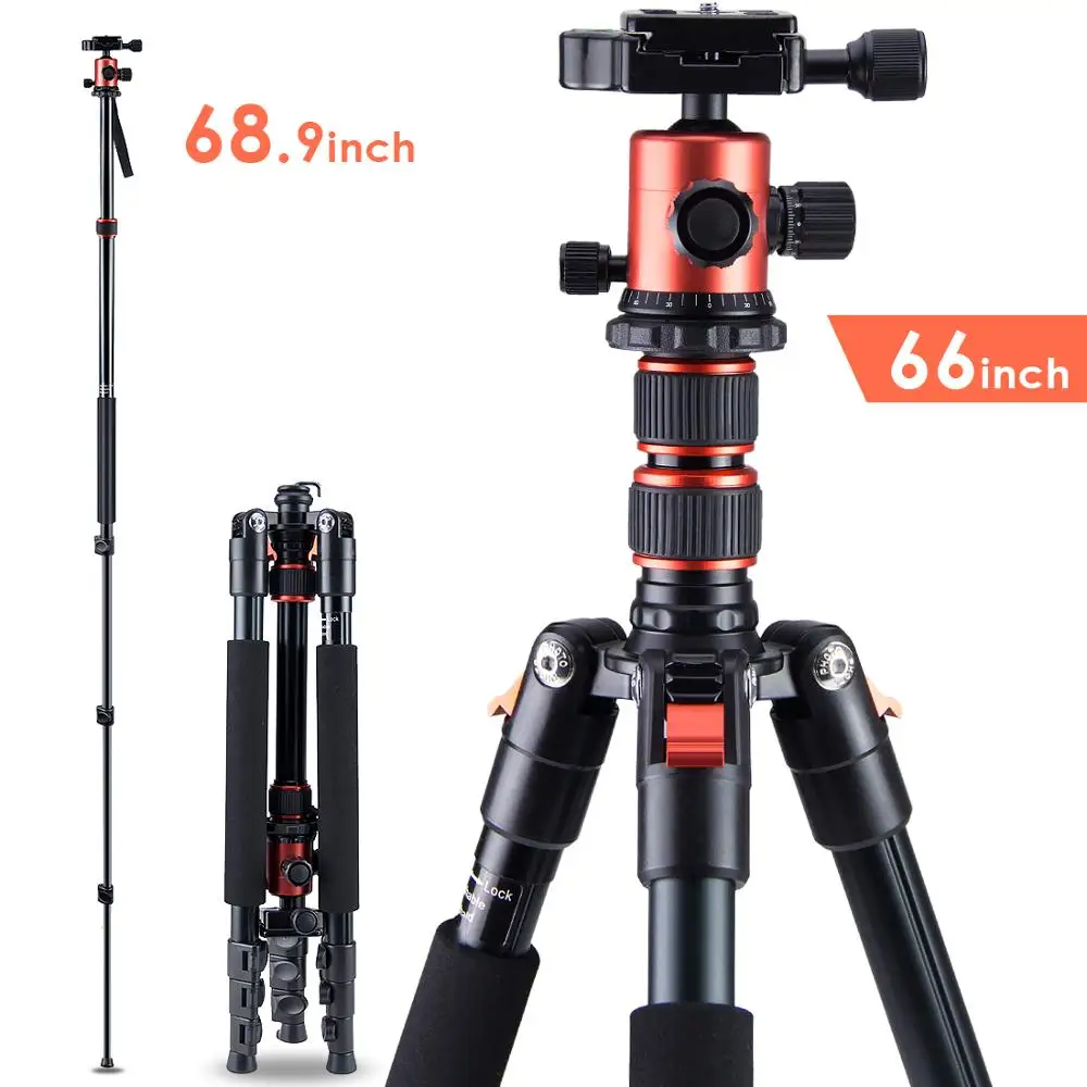 ZAYEX Lightweight Portable Professional Travel Camera Tripod aluminum tripod Head Monopod for SONY Canon digital DSLR camera