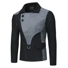 Осенняя и зимняя новая мужская шерстяная куртка модная диагональная ветровка на молнии Строчка Тонкий двухсторонний короткий Тренч Мужская