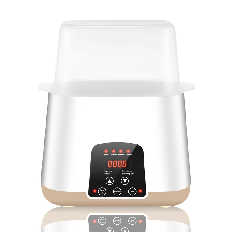 

Baby Bottle Warmer EU Plug Bottle Steam Sterilizer 5-In-1 Smart Thermostat Double Bottle Baby Food Heater for Breast Milk or For