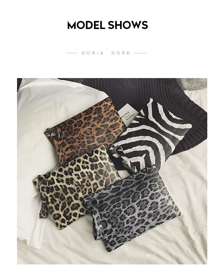 Casual Bags for Women Animal Print Leopard Clutch Female Fashion Design Leather Wallet Messenger Bag Ladies Elegant Handbag