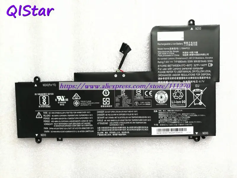 QISTAR 7,64 V 53Wh подлинный L15M4PC2 L15L4PC2 5B10K90778 5B10K90802 Аккумулятор для ноутбука lenovo Yoga 710 Yoga 710-11 Yoga 710-14ISK