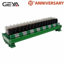 GEYA NGG2R 16 Channel Omron Relay Module with Fuse Protection Omron 12VDC 24VDC Relay PLC 1NO1NC 20 way relay module omron omron 10a multi channel solid state relay plc amplifier board