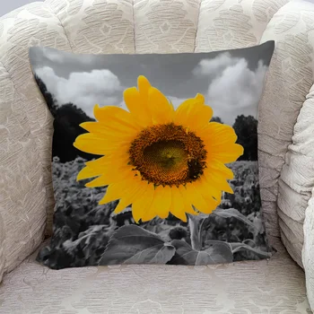

Sunflower Partial Color Abstract Pillow Covers Cases Cushion Pillowcase Square Print