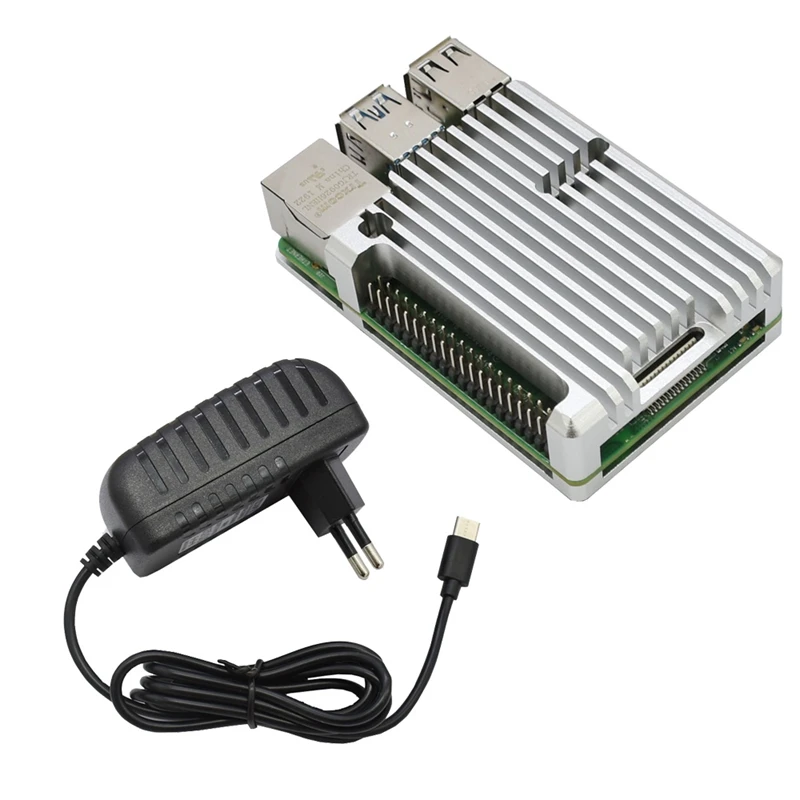 Для Raspberry Pi 4B 4G ram DIY Kit Поддержка 2,4/5,0 GHz wifi Bluetooth 5,0 с алюминиевым ЧПУ сплав защитный Серебряный 5V 3A Powe
