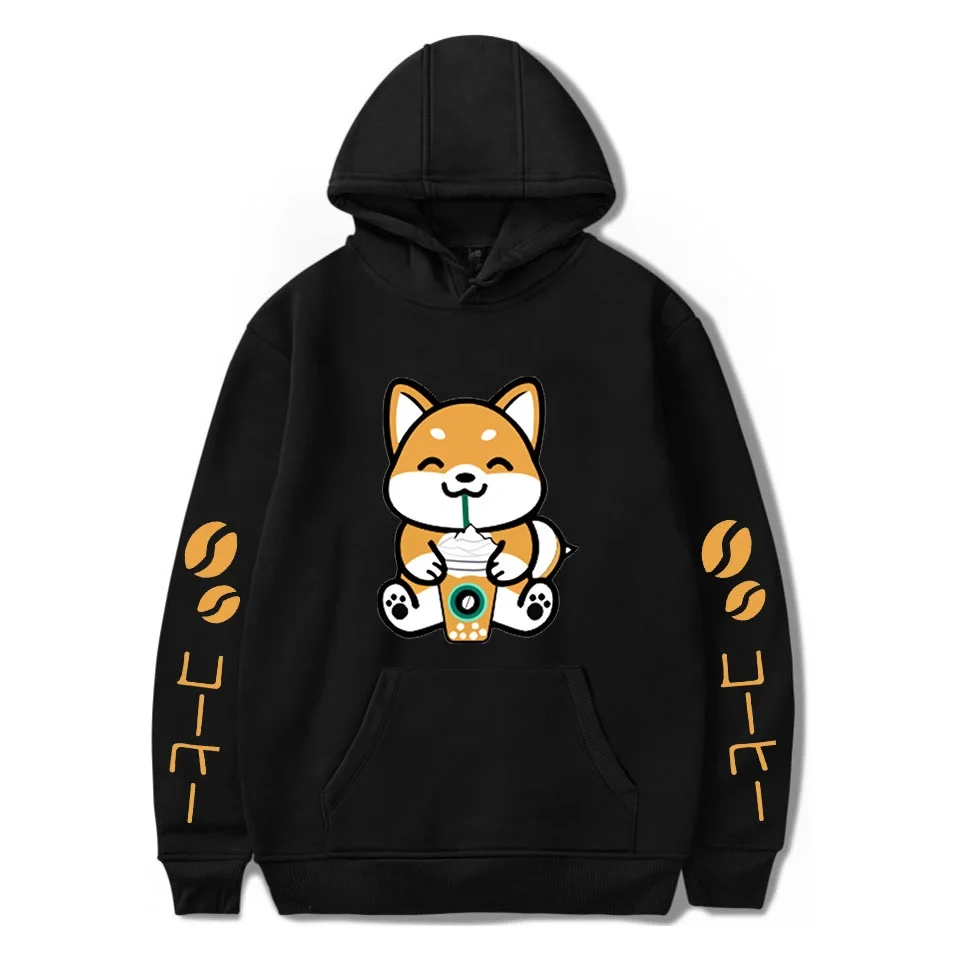Модные толстовки повседневные с принтом собаки кофе Harajuku стильные пуловеры свитшоты для мужчин и женщин хип хоп Уличная флисовая толстовка