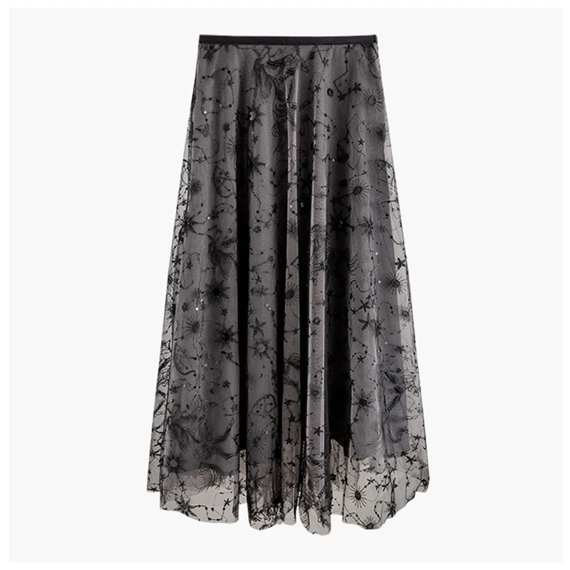 Verdejuliay Runway Vintage Skrit Vrouwen 2020 Vroege Voorjaar Nieuw Design Luxe Kralen Lovertjes Bloemen Borduren Mesh Lange Rokken Verdejuliay Runway Vintage Skrit Vrouwen 2020 Vroege Voorjaar Nieuw Design Luxe Kralen Lovertjes Bloemen Borduren Mesh Lange Rokken