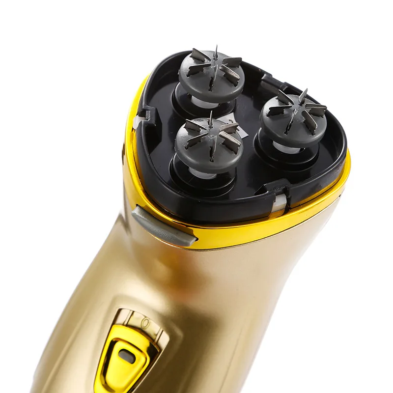 Ling ke ES178 Luxury Gold Color Gold Three Cutter Head Shaver Electric Rechargeable Shaver Waterproof Shaving Razor Manufacturer