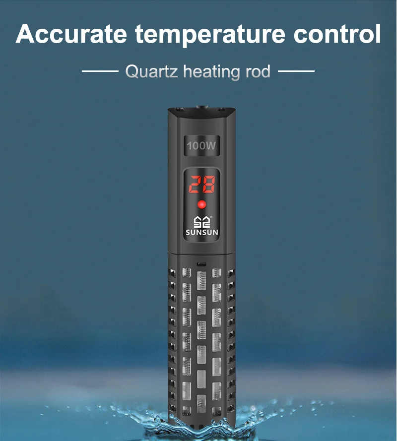 SUNSUN Aquarium Submersible Heater Fish Tank LCD Display Digital