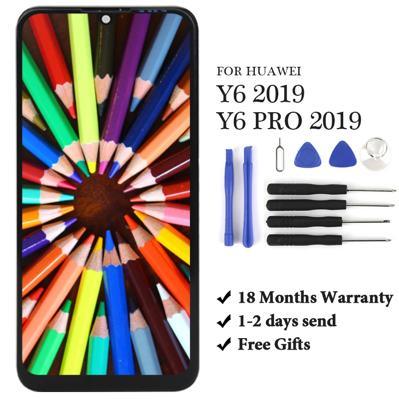 

6.09" For Huawei Y6 2019 LCD Display Screen With Frame+Touch Digitizer For Huawei Y6 Pro 2019 screen