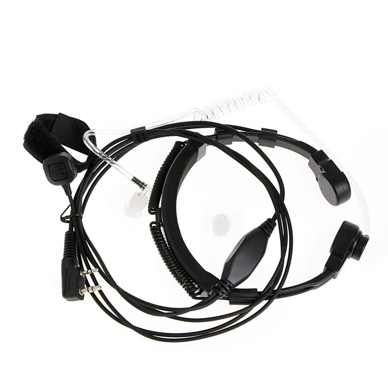 New Covert Acoustic Tube Earpiece PTT Throat MIC Headset for Kenwood Baofeng DXAC