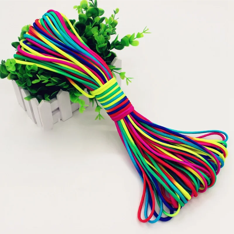 

Colorful 7 Strand Cord Lanyard Rope Climbing Camping Tent Rope Packing Lanyard Clothesline Oudoor Survival Accessories