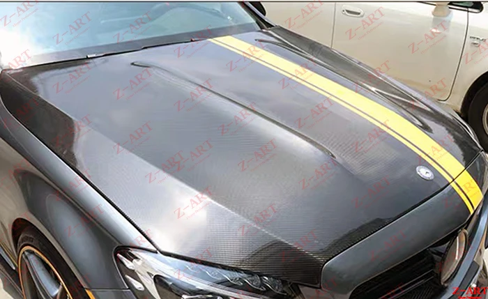 Z-ART C63 выглядит капот двигателя из углеродного волокна для Mercedes Benz W205 капот двигателя из углеродного волокна для C класса- колпак двигателя