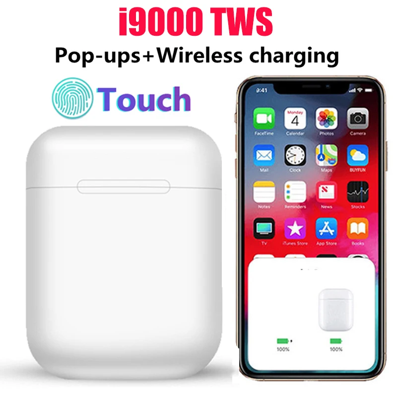 

New i9000 TWS 2019 Pop up Bluetooth 5.0 Headset Smart Sensor Wireless Earphone Earbuds 8D Bass PK W1 i2000 i5000 i500 i10000 TWS