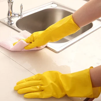 

Household Dish-Washing Washing Clothes Rubber Gloves Rubber Waterproof Reusable Housework Food No Contact Disinfection Gloves