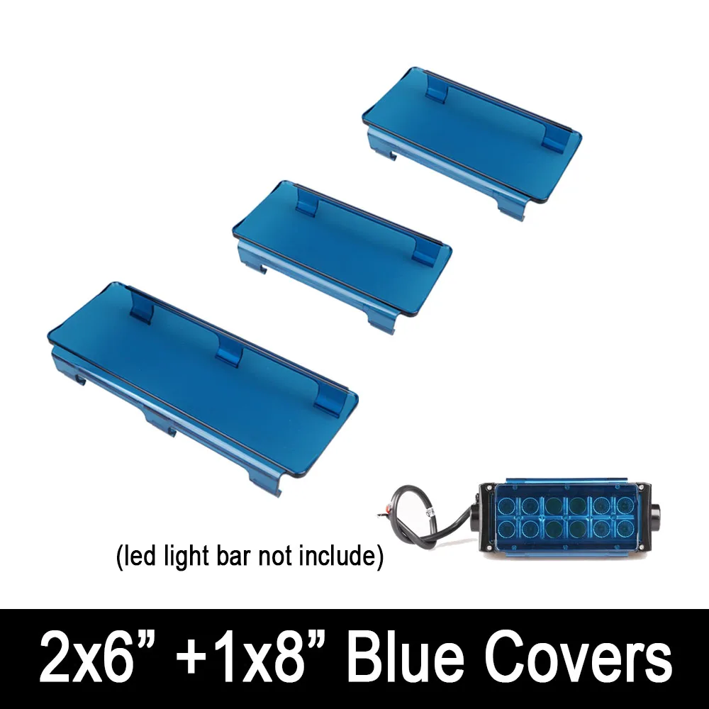 20inch Blue Covers 2" дюймовый светодиодный светильник с защелкой на защитную крышку объектива 2x6''+ 1x" 6 цветов для 20-22'' 120 Вт внедорожников 4WD грузовиков лодок ATV SUV - Цвет: 20inch Blue Covers