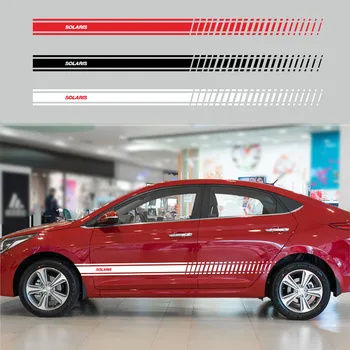 

2PCS Car Body Stickers Both Side Decor Decals for Hyundai Solaris Auto Door Racing Graphics Sticker Vinyl Decal