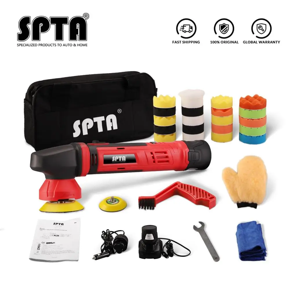 SPTA 12V Cordless Car Polisher With Lithium Battery Polishing Machine