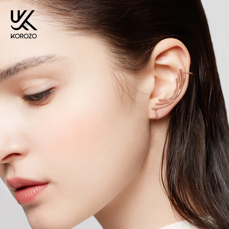 Золотые серьги панк рок изогнутые клипсы для ушей женщин унисекс Acero Inoxidable joyeria