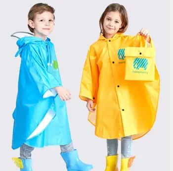 

Children's raincoat waterproof primary school students'raincoat light cloak backpack raincoat transparent hat eaves breathable