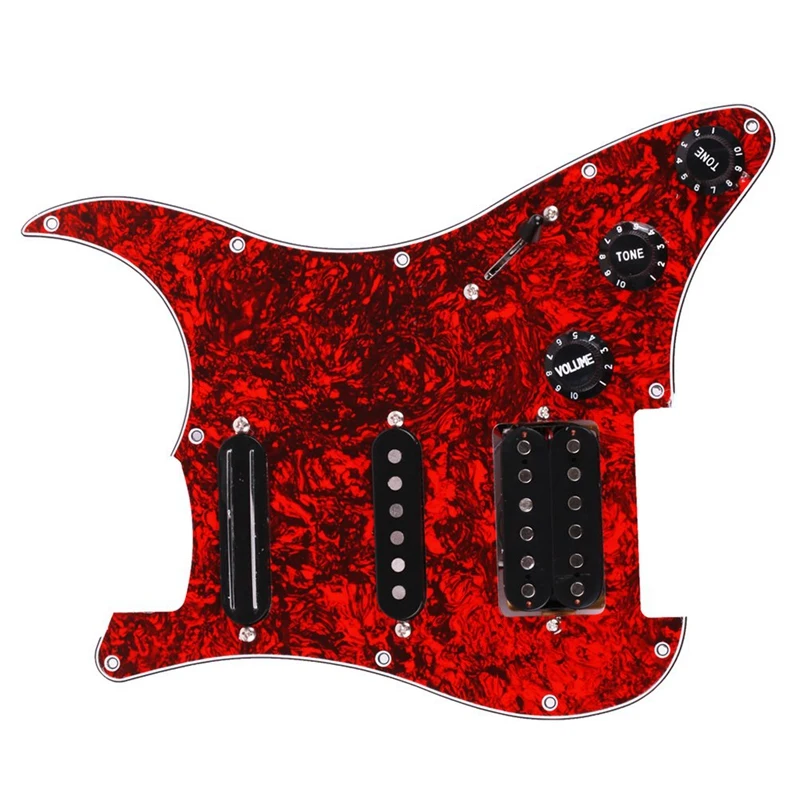 Гитара Pickguard 3-Ply SSH загружен Prewired Humbucker Pickguard набор звукоснимателей для Strat ST электрогитара Red Pearl