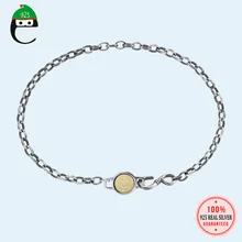 Браслет со смайликом, подлинный 925 Серебряный браслет-цепочка, связанный из стерлингового серебра 925, ювелирные изделия оптом DS1838